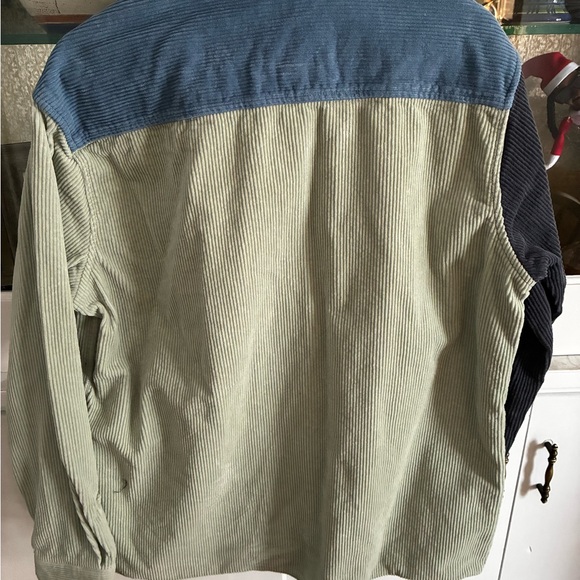 Zara Men’s Blue & Green Color-block Corduroy Shirt large - Picture 6 of 7